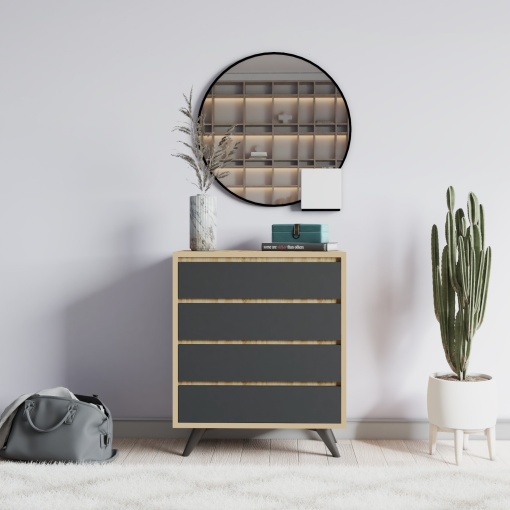 Comoda Suvera - Oak, Anthracite