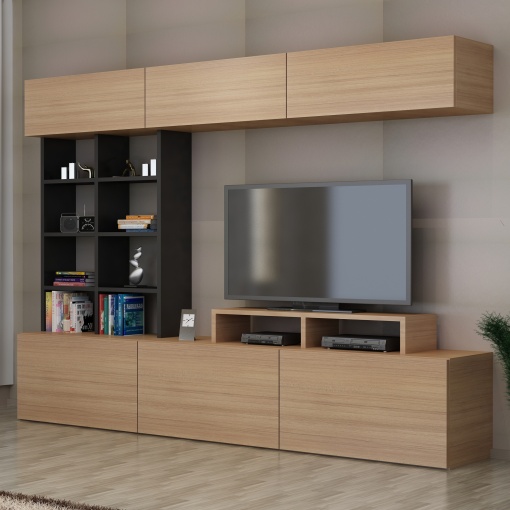 Comoda TV Sasa - Teak, Black