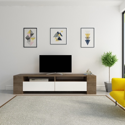Comoda TV Sosruko - Walnut, White