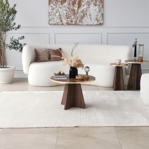Masuta de cafea Mushroom - Gold, Walnut v2