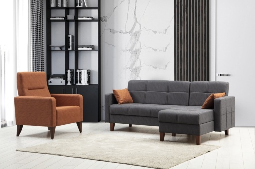Set Canapea Polya L - Dark Grey