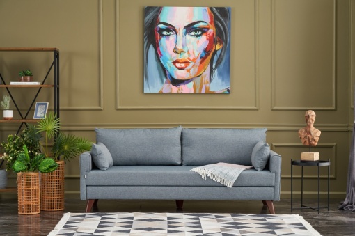 Canapea Bella Soft Üçlü Koltuk - Blue