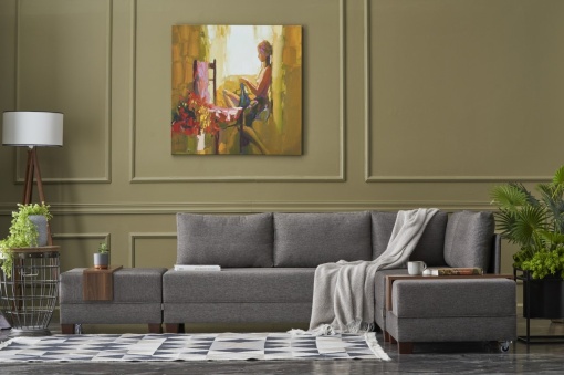 Canapea Extensibila Fly Corner Sofa Bed Right- Brown