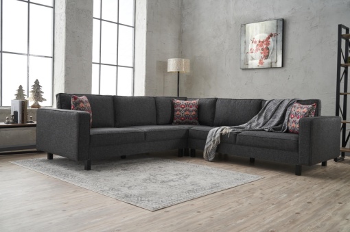 Canapea pe colț Kale Linen - Anthracite