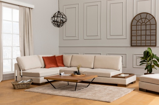 Canapea pe colț Tulip Corner Left Without Pouf - Beige