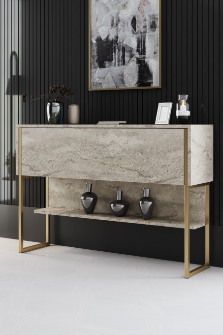 Comoda Luxe - Travertine, Gold