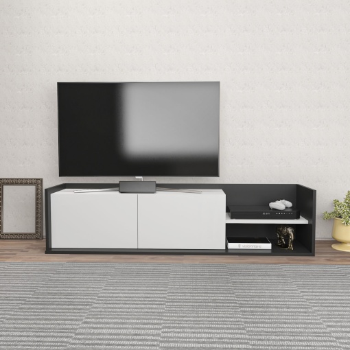 Comoda TV Krog - Anthracite, White
