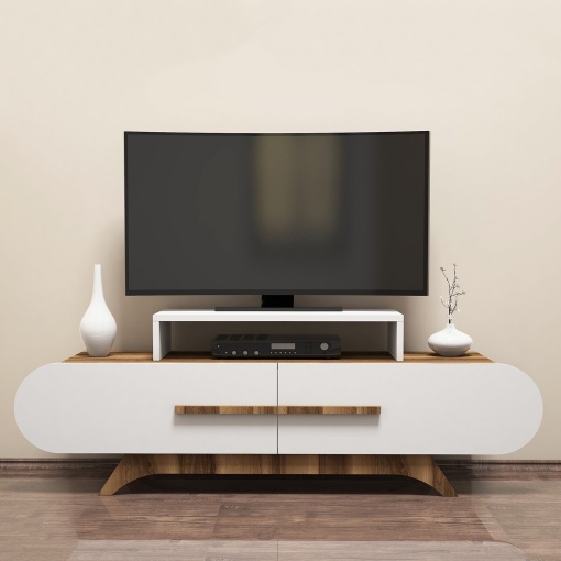 Comoda TV Rose - Walnut, White
