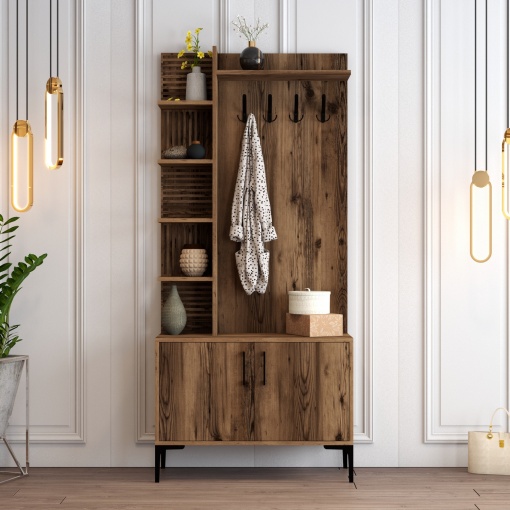 Dulap cu raft Viyana D - Walnut