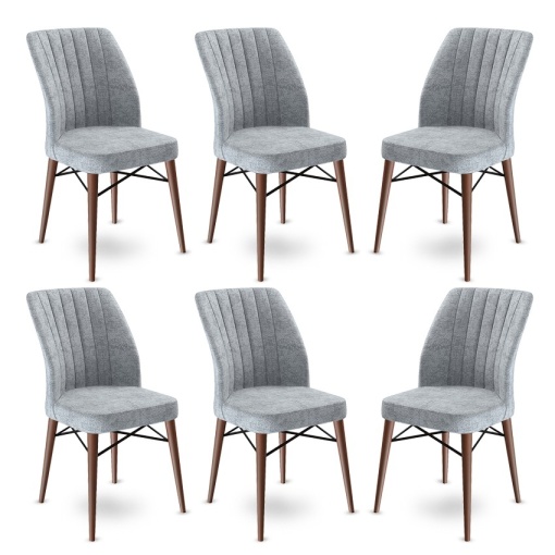 Set Scaune (6 Bucati) Flex - Grey, Brown