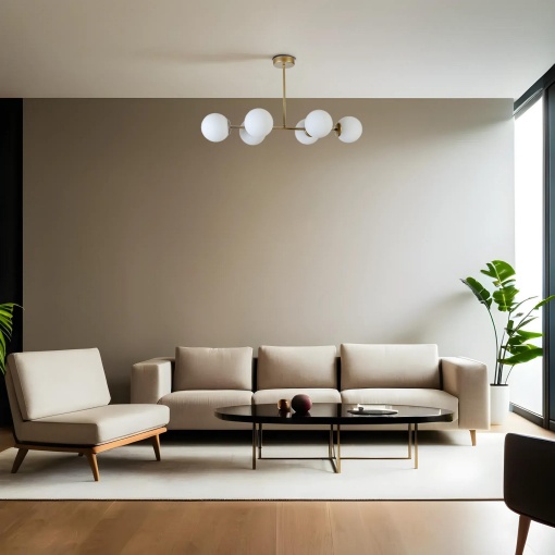 Yeni Favori 6 Lı Eskitme Beyaz Camlı Avize