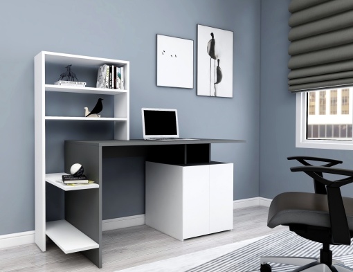 Birou Melis - White, Anthracite