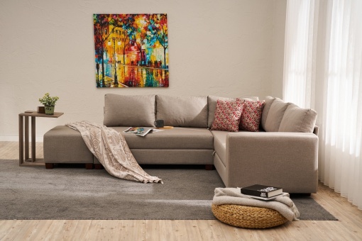 Canapea Extensibila Aly Right - Beige