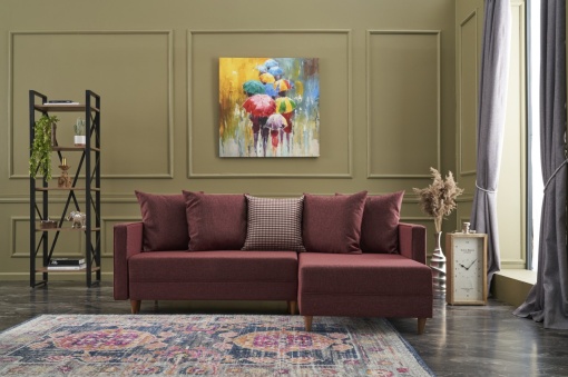 Canapea Extensibila Aydam Right - Claret Red