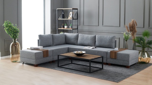 Canapea Extensibila Fly Corner Sofa Bed Left - Grey