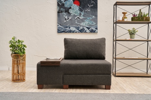 Canapea Extensibila Perenna Linen Left - Anthracite
