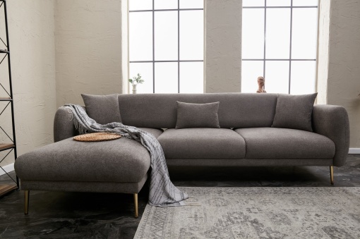 Canapea Extensibila Simena Left - Grey