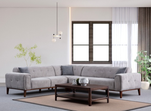 Canapea pe colț Athena Corner L2-C-3R - Light Grey