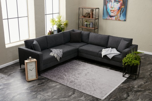 Canapea pe colț Berlin - Anthracite, Black