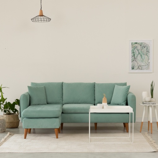 Canapea pe colț Sofia Corner Left - Sea Green