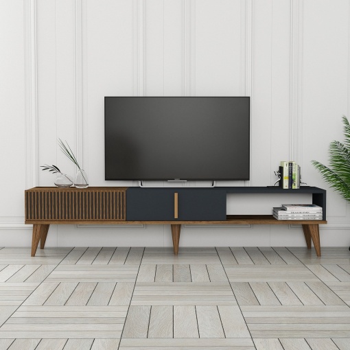 Comoda TV Milan Alt - Walnut, Anthracite
