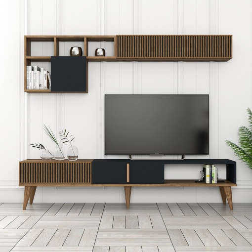 Comoda TV Milan TV - Walnut, Anthracite