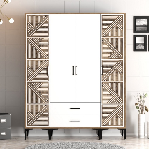 Dulap Kumsal PTP - Walnut, White