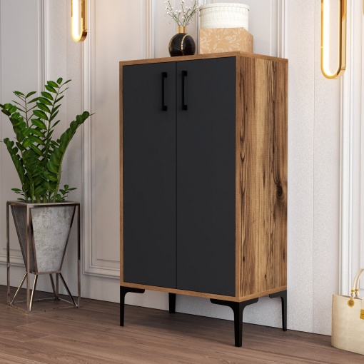 Dulap Pantofi Prag - Walnut, Anthracite