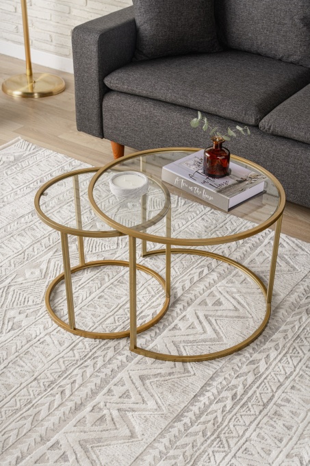 Set de masa pentru cafea Gold-Transparent-60-42