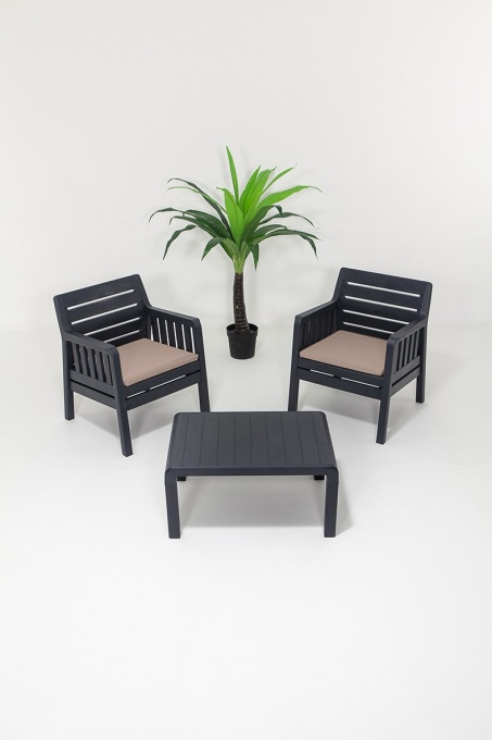 Set lounge gradina Masa Lara 1+1+S Takim - Anthracite