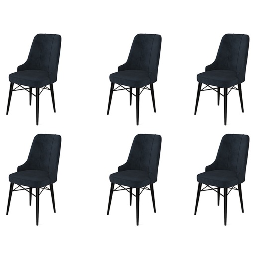 Set Scaune (6 Bucati) Pare - Anthracite, Black