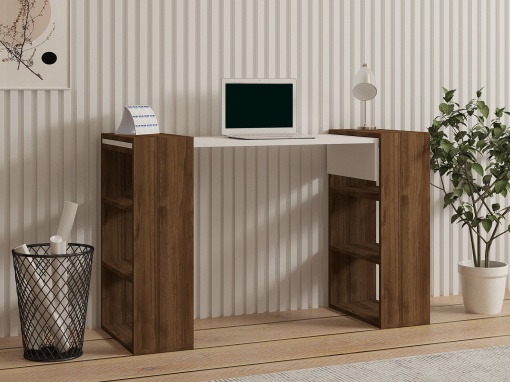 Birou Handy - Walnut, White