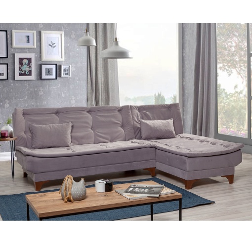 Canapea Extensibila Kelebek Corner Right - Grey