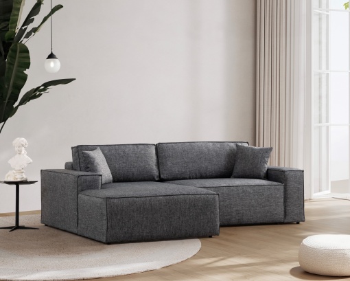 Canapea Extensibila Pırlo Corner Left - Dark Grey