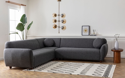 Canapea pe colț Eddy Corner 2 (3L-C-3R) - Dark Grey