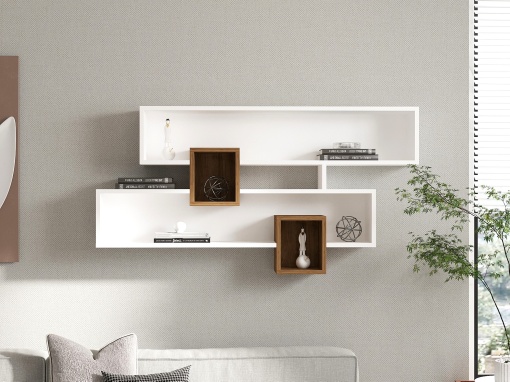 Raft perete Karen - Walnut, White