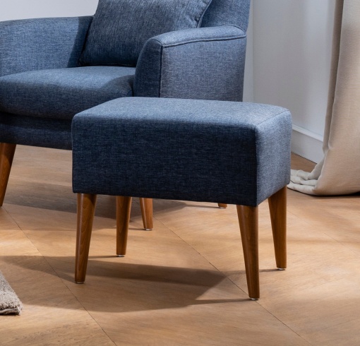 Scaun tapitat Zeni Puf - Dark Blue