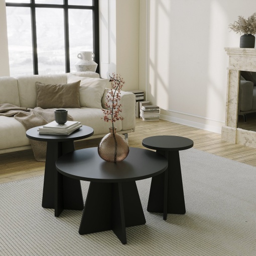 Set de masa pentru cafea Mushroom 3 - Black