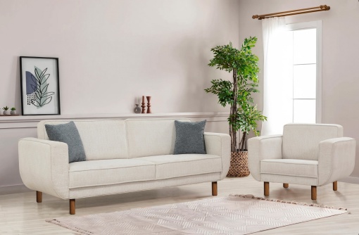 Canapea Extensibila Lorus Set - Walnut, Cream