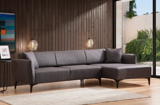 Canapea pe colț Belissimo Right - Dark Grey