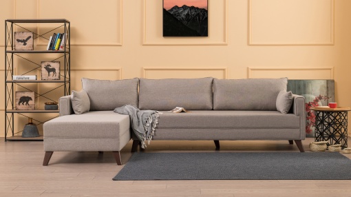 Canapea pe colț Bella Corner Sofa Left 1 - Cream