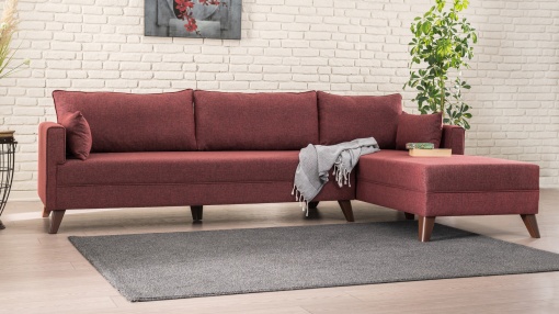 Canapea pe colț Bella Corner Sofa Right 1 - Claret Red