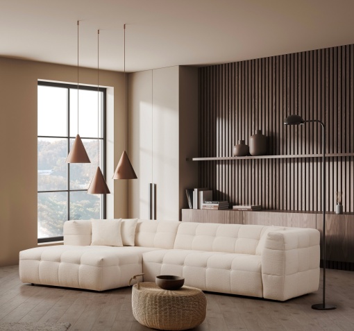Canapea pe colț Cady 3 Locuri Left - Beige
