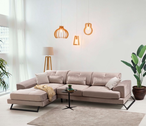Canapea pe colț Frido Corner Left (Chl+3R) - Beige