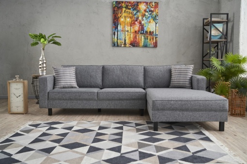Canapea pe colț Kale Linen Right - Grey