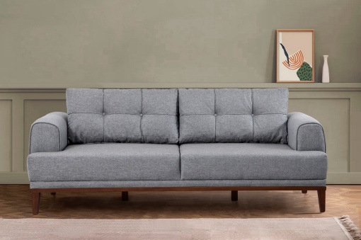 Canapea Vina 3 - Grey, Walnut