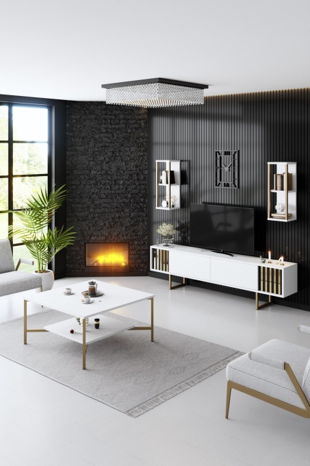 Set mobilier Gold Line - White, Gold