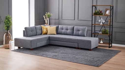 Canapea Extensibila Manama Corner Sofa Bed Left - Grey
