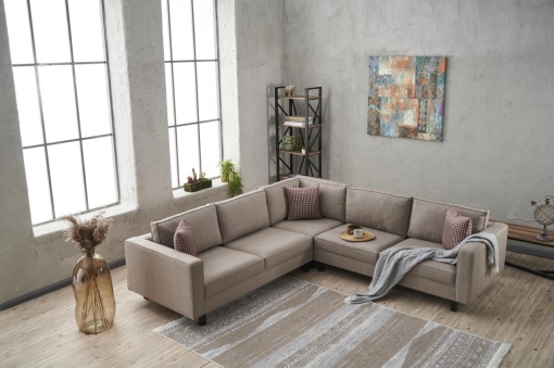 Canapea pe colț Kale Linen - Cream