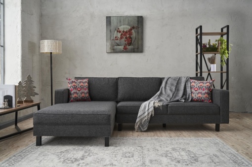 Canapea pe colț Kale Linen Left - Anthracite